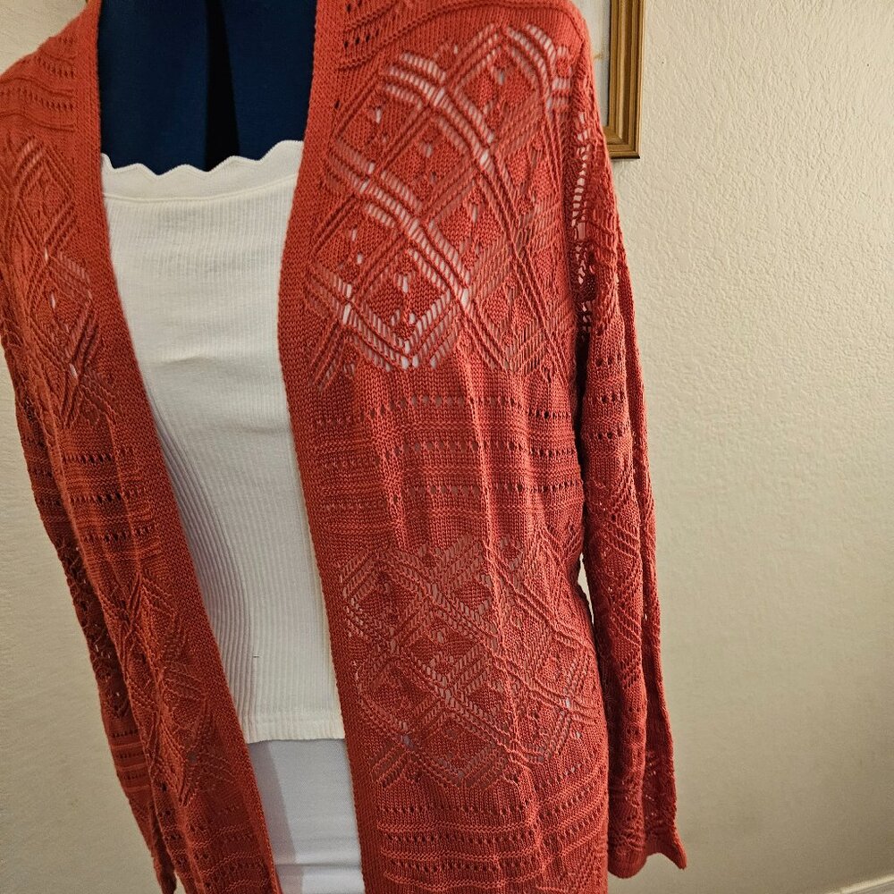 Market and Spruce orange rust cardigan